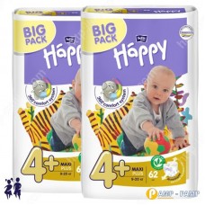 Подгузники детские Bella Baby Happy maxi plus 9-20 кг 2x62 шт