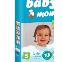 Подгузники Baby Mom, дневные, ночные, дышащие памперсы, размер 5 junior (11-25 кг), 56 шт.